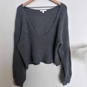 Lunya Cozy Cotton Silk Reversible Pullover Gray Medium